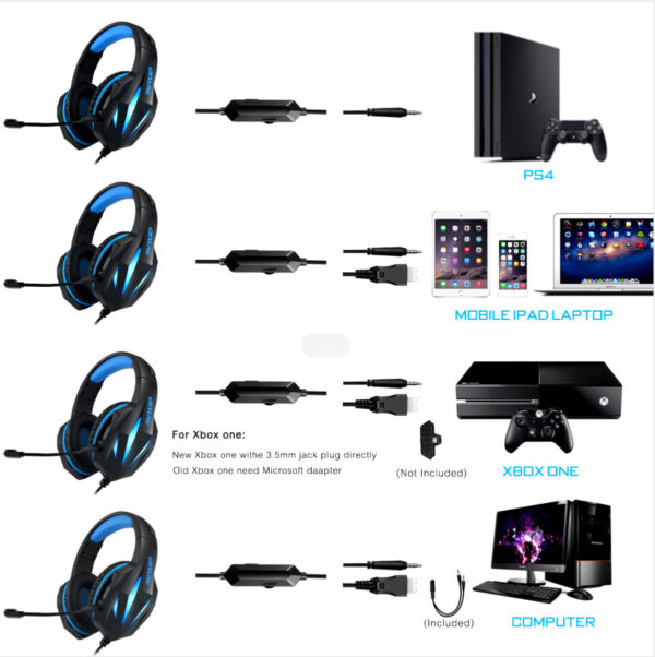 Headset Gaming Headset With Luminous Wired Gaming Headset - Image 5