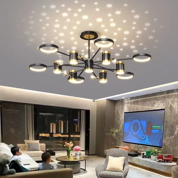 Light Luxury Chandelier Nordic Star Lamp Combination Whole House Package - Image 5