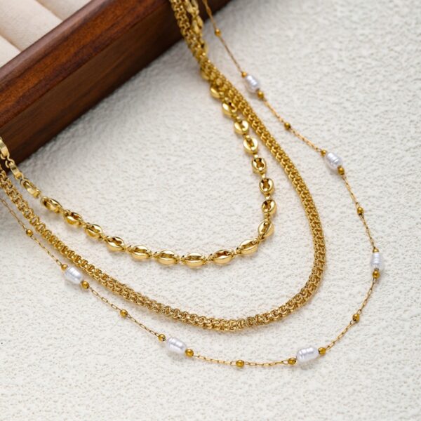 Women's Shell Twin Bead Necklace - Image 3