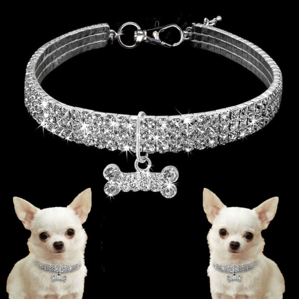 Bling Rhinestone Dog Collar Crystal Puppy Chihuahua Pet Dog Collars Leash For Small Medium Dogs Cats - Image 3