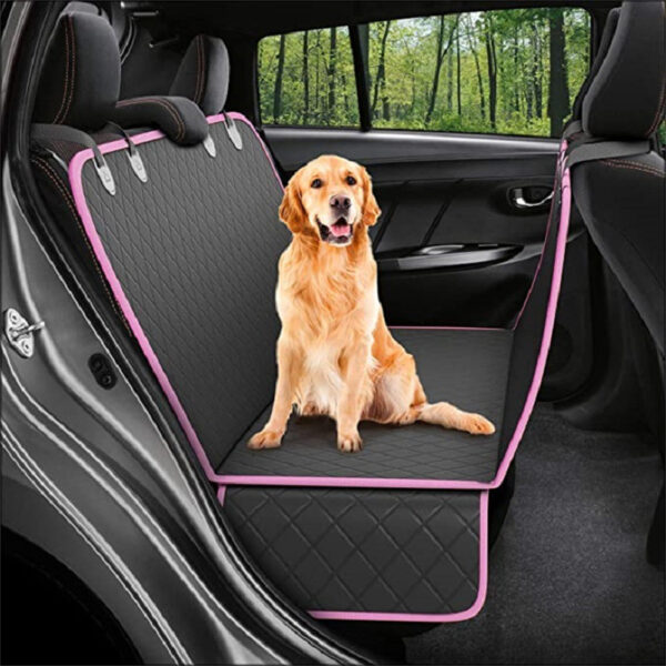 Dog Car Seat Cover View Mesh Pet Carrier Hammock Safety Protector Car Rear Back Seat Mat With Zipper And Pocket For Travel - Image 4