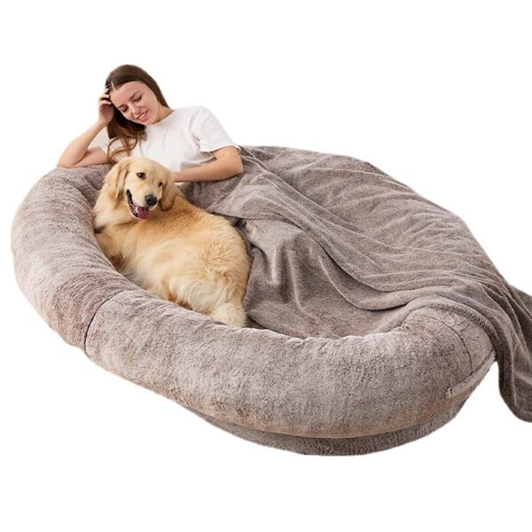 Large Human Short Plush Dog Bed - Image 5