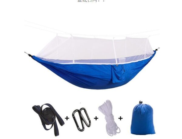 Outdoor Parachute Cloth Hammock Couble with Mosquito Net Light Portable Army Green Insect-proof Camping Aerial Tent - Image 4