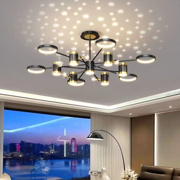 Light Luxury Chandelier Nordic Star Lamp Combination Whole House Package - Image 4