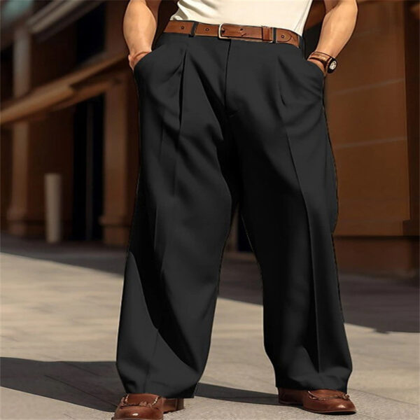 Men's Wide Leg Leisure Front Pocket Straight Daily Street Pants - Image 8