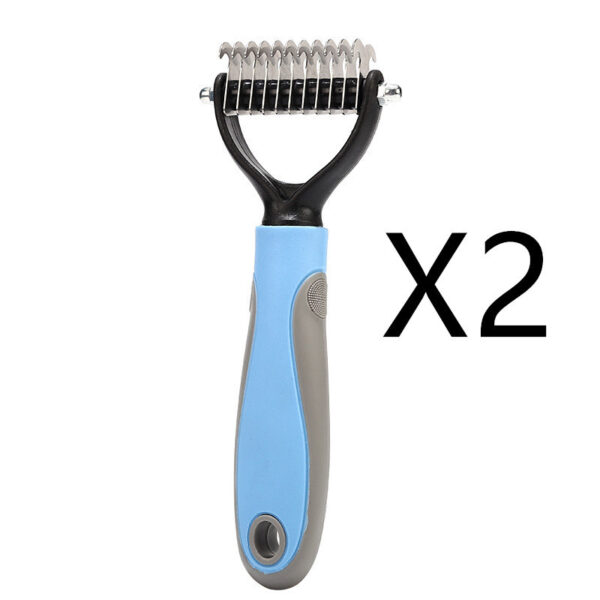 Stainless Double-sided Pet Brush Hair Removal Comb Grooming Dematting Dog Grooming Shedding Tools - Image 4