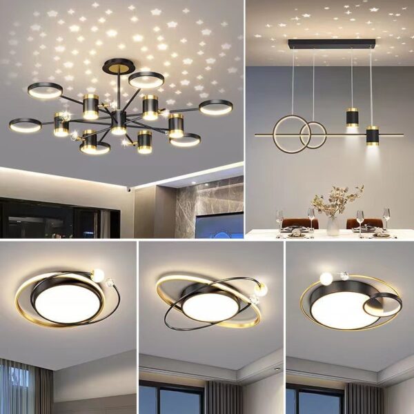 Light Luxury Chandelier Nordic Star Lamp Combination Whole House Package - Image 2