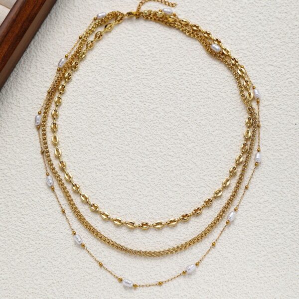 Women's Shell Twin Bead Necklace - Image 2