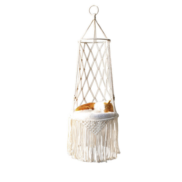 Macrame Hanging Pet Bed Macrame Cat Hammock Wall Hanging Cat Hammock Macrame Cat Bed-Pet Gifts Hammock Macrame Cat Swing - Image 5