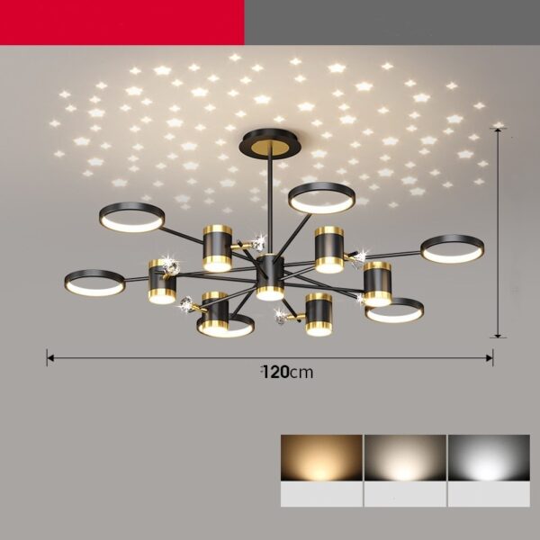 Light Luxury Chandelier Nordic Star Lamp Combination Whole House Package - Image 3