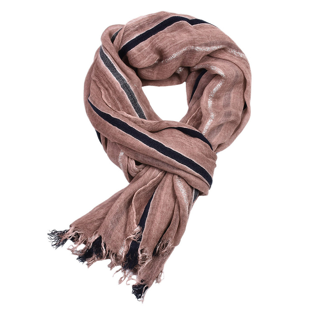 Men's Retro Gentleman Gold Thread Striped Scarf - Image 5