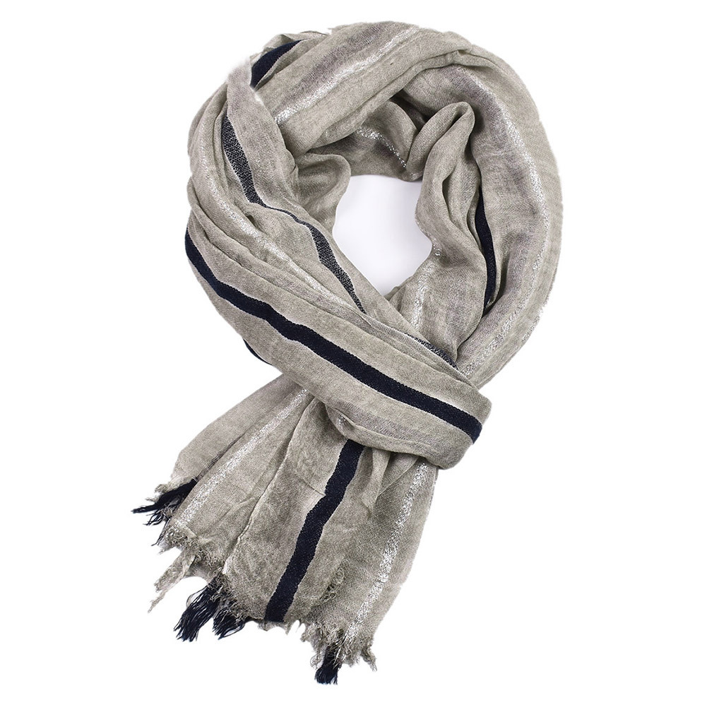 Men's Retro Gentleman Gold Thread Striped Scarf - Image 2