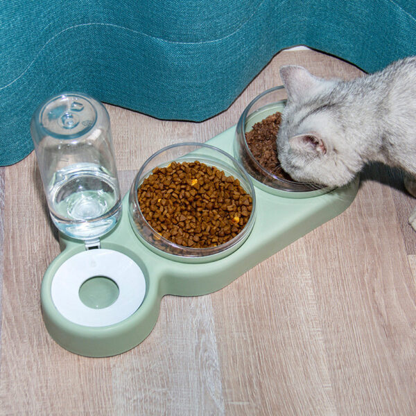 Pet Cat Bowl Automatic Feeder Dog Cat Food Bowl With Water Fountain Double Bowl Drinking Raised Stand - Image 5