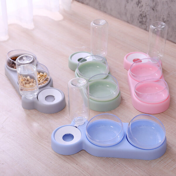 Pet Cat Bowl Automatic Feeder Dog Cat Food Bowl With Water Fountain Double Bowl Drinking Raised Stand - Image 4