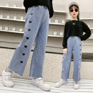 Girls Casual Wide-Leg Denim