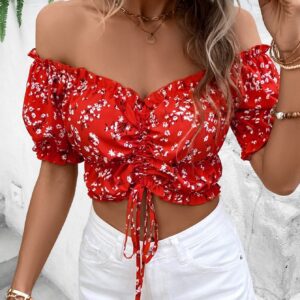 Vacation Style Elastic Crop Top