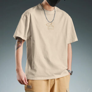 Men's Heavy Short-sleeved Loose Cotton Half Sleeves Top