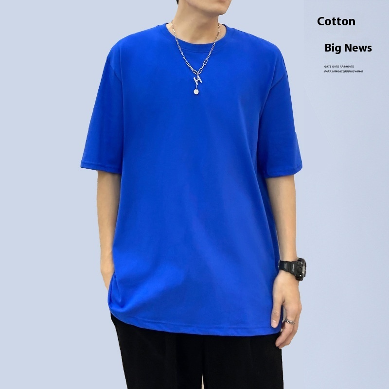 Autumn Men's Short-sleeved T-shirt Cotton Round Neck - Image 2