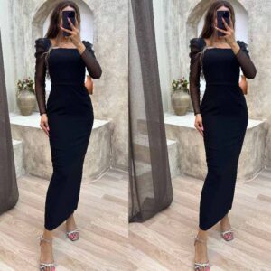 Fall Wear Long Sleeves Slim Fit Sexy Sheath Maxi Dress