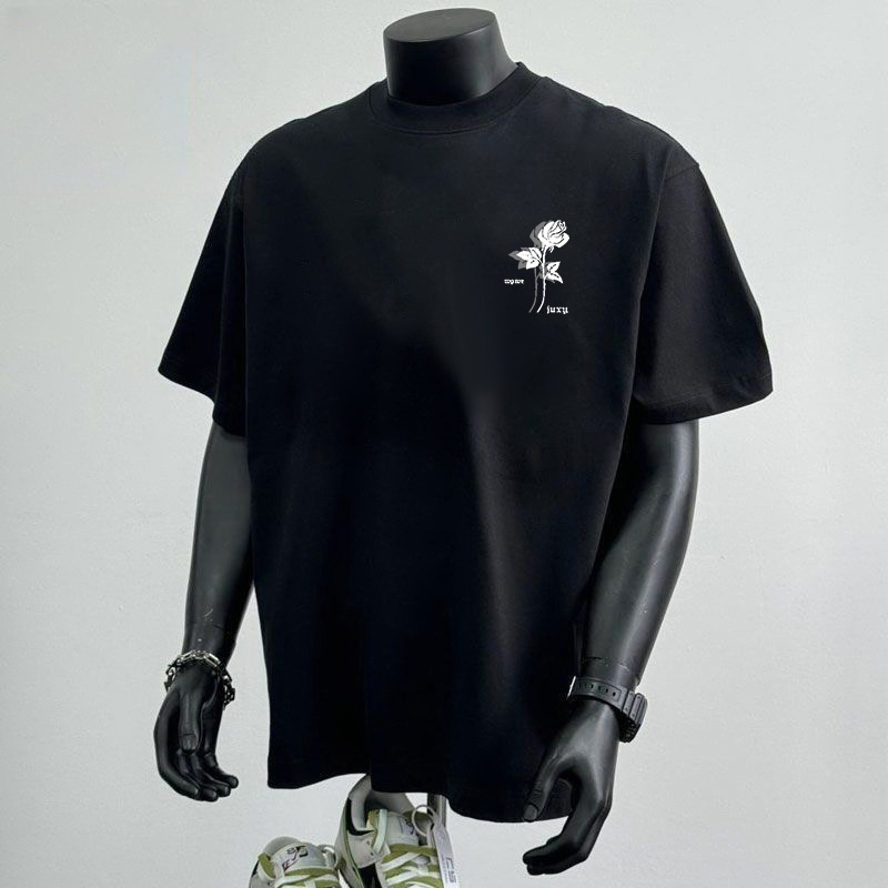 Cotton Heavy T-shirt Men's Summer Short Sleeve - Image 2