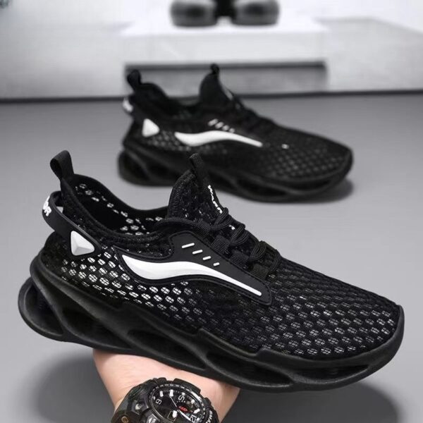 Men's Lace-up Sneakers Mesh Sports Shoes Fashion Hollow-sole Low Top Running Shoes - Image 7