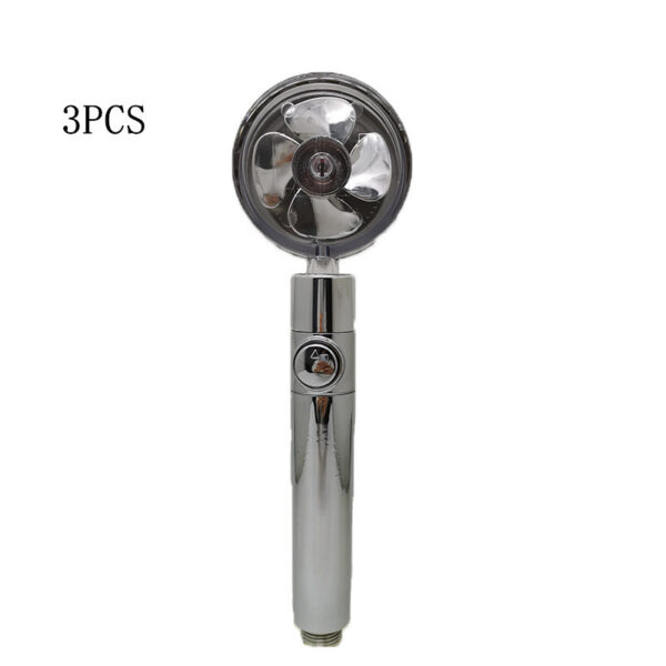 Propeller Driven Shower Head With Stop Button And Cotton Filter Turbocharged High Pressure Handheld Shower Nozzle - Image 2