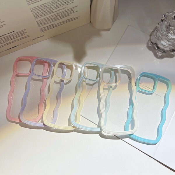 Wave Border Mobile Phone Case Solid Color Simple Candy Color - Image 9