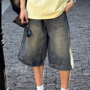 Summer Denim Shorts Men's And Women's Straight American Retro Washed