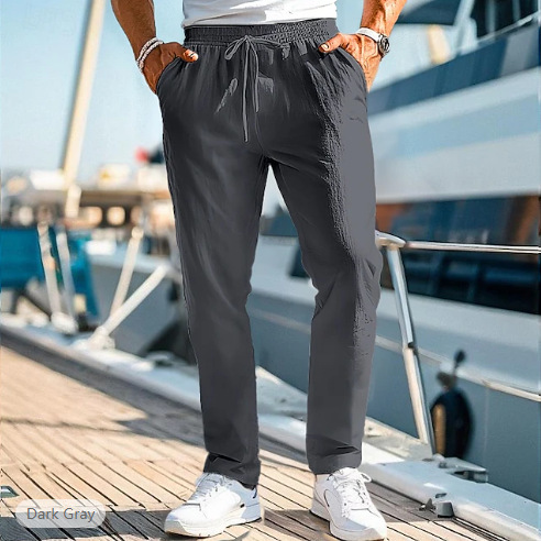 Men's Trousers Summer Elastic Waist Straight - Image 2