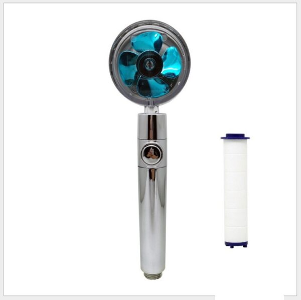 Propeller Driven Shower Head With Stop Button And Cotton Filter Turbocharged High Pressure Handheld Shower Nozzle - Image 6